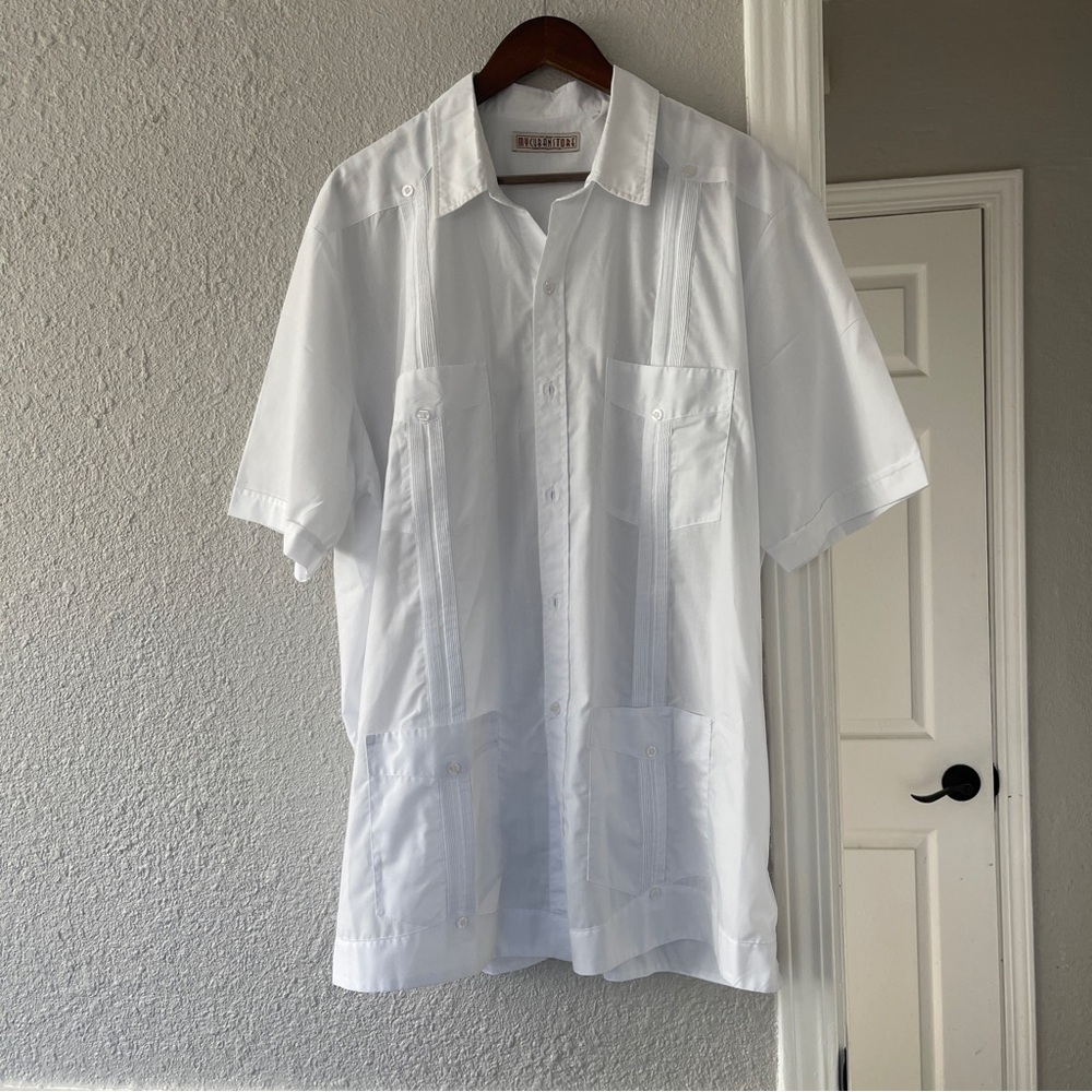 My Cuban store Men's White Short Sleeve Shirt XXL